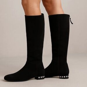 Miu miu suede Black Knee-High Women's Boots